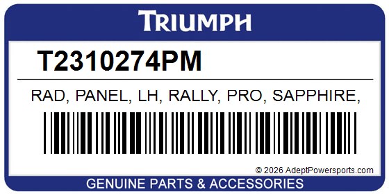 Triumph T2310274PM Rad, Panel, Lh, Rally, Pro, Sapphire, Black