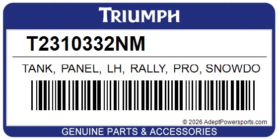 Triumph T2310332NM Tank, Panel, Lh, Rally, Pro, Snowdonia, White