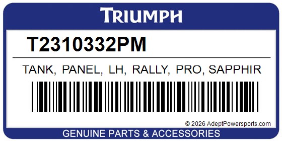 Triumph T2310332PM Tank, Panel, Lh, Rally, Pro, Sapphire, Black