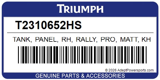 Triumph T2310652HS Tank, Panel, Rh, Rally, Pro, Matt, Khaki