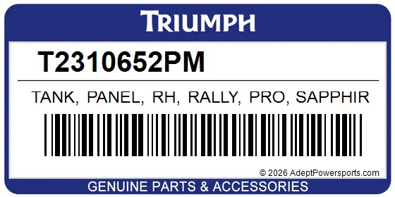 Triumph T2310652PM Tank, Panel, Rh, Rally, Pro, Sapphire, Black