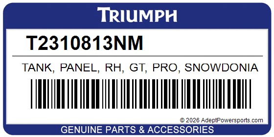 Triumph T2310813NM Tank, Panel, Rh, Gt, Pro, Snowdonia, White