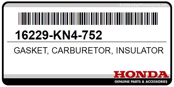 Honda 16229-KN4-752 Gasket, Carburetor, Insulator