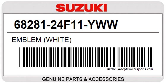 Suzuki 68281-24F11-YWW Emblem (White)