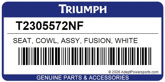 Triumph T2305572NF Seat, Cowl, Assy, Fusion, White