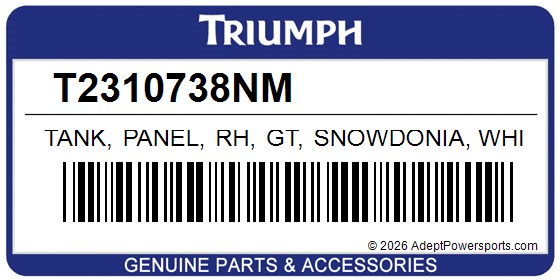 Triumph T2310738NM Tank, Panel, Rh, Gt, Snowdonia, White