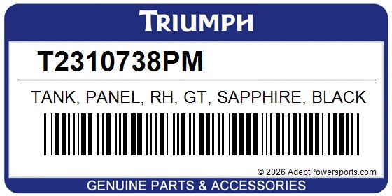 Triumph T2310738PM Tank, Panel, Rh, Gt, Sapphire, Black