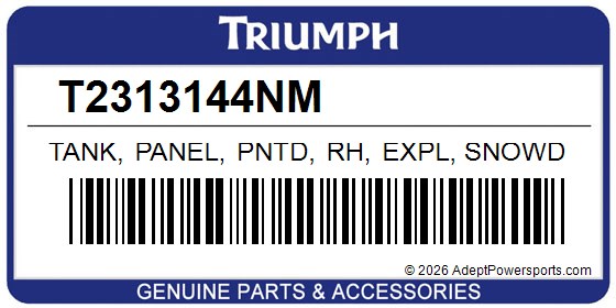 Triumph T2313144NM Tank, Panel, Pntd, Rh, Expl, Snowdonia, White