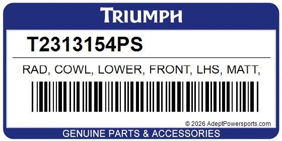Triumph T2313154PS Rad, Cowl, Lower, Front, Lhs, Matt, Jet, Black