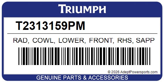 Triumph T2313159PM Rad, Cowl, Lower, Front, Rhs, Sapphire, Black