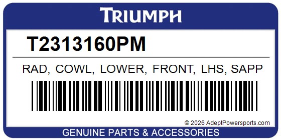 Triumph T2313160PM Rad, Cowl, Lower, Front, Lhs, Sapphire, Black