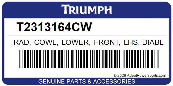 Triumph T2313164CW Rad, Cowl, Lower, Front, Lhs, Diablo, Red