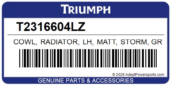 Triumph T2316604LZ Cowl, Radiator, Lh, Matt, Storm, Grey