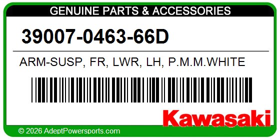 Kawasaki 39007-0463-66D Arm-Susp, Fr, Lwr, Lh, P.M.M.White
