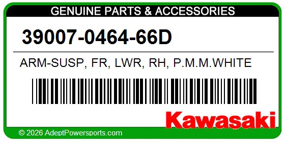 Kawasaki 39007-0464-66D Arm-Susp, Fr, Lwr, Rh, P.M.M.White