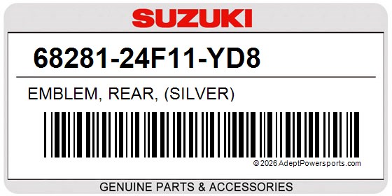 Suzuki 68281-24F11-YD8 Emblem, Rear, (Silver)