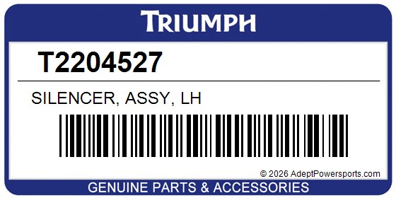 Triumph T2204527 Silencer, Assy, Lh