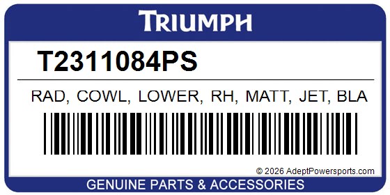 Triumph T2311084PS Rad, Cowl, Lower, Rh, Matt, Jet, Black