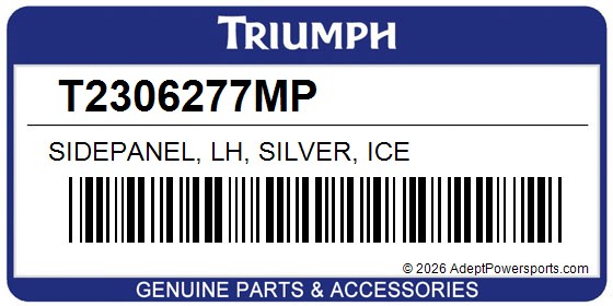 Triumph T2306277MP Sidepanel, Lh, Silver, Ice