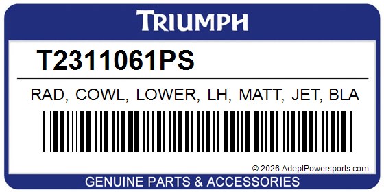 Triumph T2311061PS Rad, Cowl, Lower, Lh, Matt, Jet, Black
