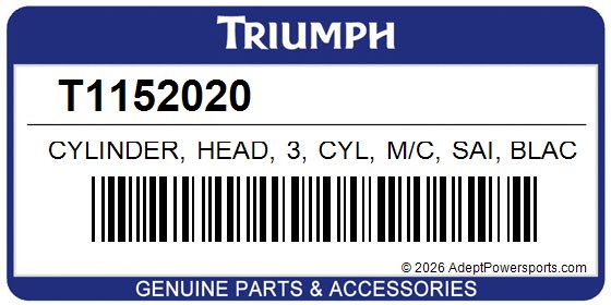 Triumph T1152020 Cylinder, Head, 3, Cyl, M/C, Sai, Black