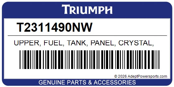 Triumph T2311490NW Upper, Fuel, Tank, Panel, Crystal, White