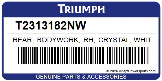 Triumph T2313182NW Rear, Bodywork, Rh, Crystal, White
