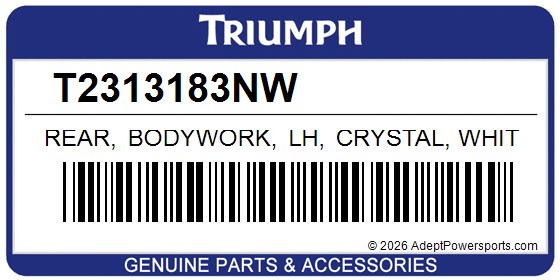 Triumph T2313183NW Rear, Bodywork, Lh, Crystal, White