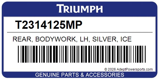 Triumph T2314125MP Rear, Bodywork, Lh, Silver, Ice