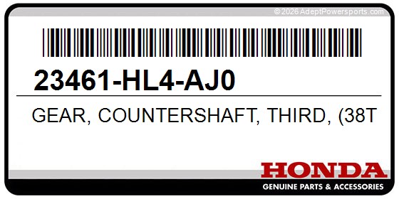 Honda 23461-HL4-AJ0 Gear, Countershaft, Third, (38T)