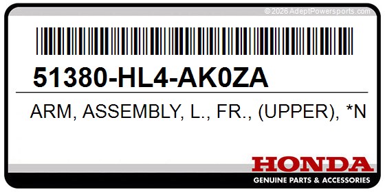 Honda 51380-HL4-AK0ZA Arm, Assembly, L., Fr., (Upper), *Nh1*(Black)
