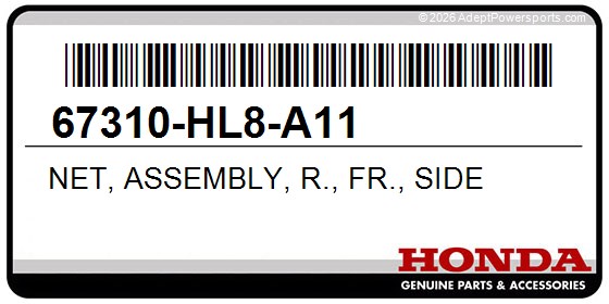 Honda 67310-HL8-A11 Net, Assembly, R., Fr., Side