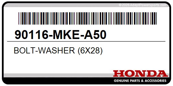 Honda 90116-MKE-A50 Bolt-Washer (6X28)