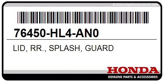 Honda 76450-HL4-AN0 Lid, Rr., Splash, Guard