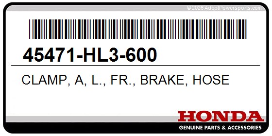 Honda 45471-HL3-600 Clamp, A, L., Fr., Brake, Hose