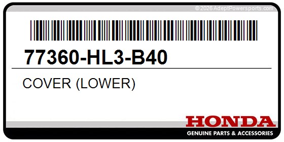 Honda 77360-HL3-B40 Cover (Lower)