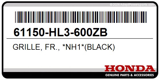 Honda 61150-HL3-600ZB Grille, Fr., *Nh1*(Black)
