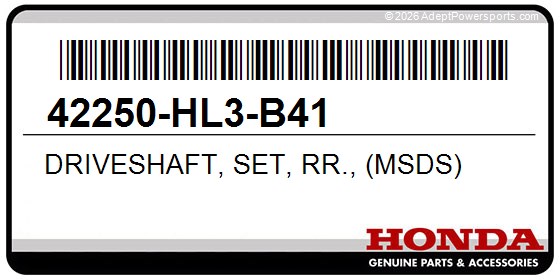 Honda 42250-HL3-B41 Driveshaft, Set, Rr., (Msds)