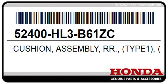 Honda 52400-HL3-B61ZC Cushion, Assembly, Rr., (Type1), (Kyb)
