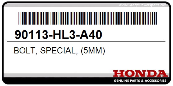Honda 90113-HL3-A40 Bolt, Special, (5Mm)
