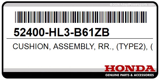 Honda 52400-HL3-B61ZB Cushion, Assembly, Rr., (Type2), (Kyb)
