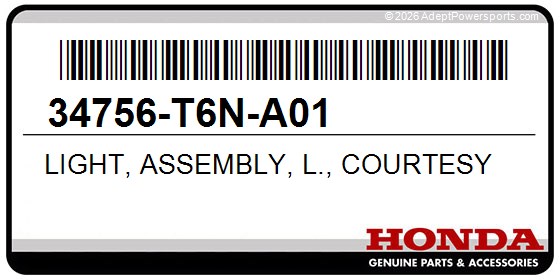 Honda 34756-T6N-A01 Light, Assembly, L., Courtesy