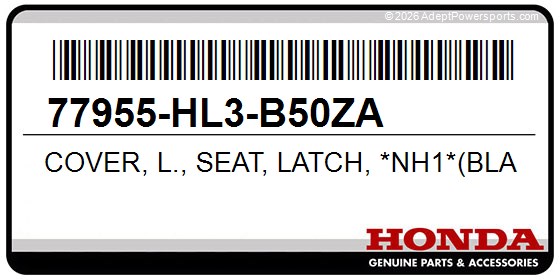 Honda 77955-HL3-B50ZA Cover, L., Seat, Latch, *Nh1*(Black)