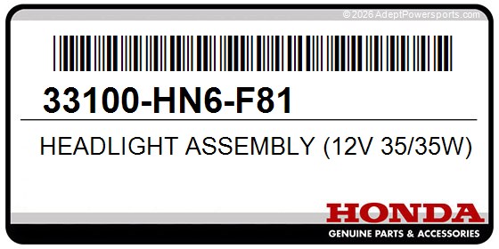 Honda 33100-HN6-F81 Headlight Assembly (12V 35/35W)