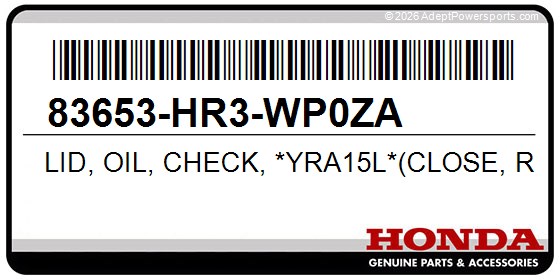 Honda 83653-HR3-WP0ZA Lid, Oil, Check, *Yra15l*(Close, Range, Camo, 2)