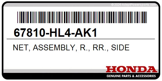 Honda 67810-HL4-AK1 Net, Assembly, R., Rr., Side
