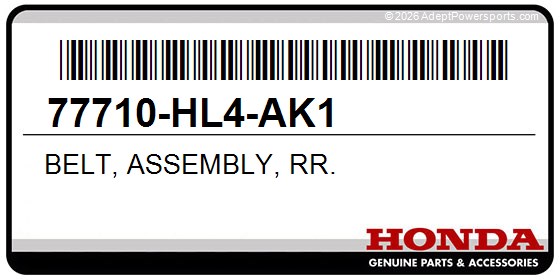 Honda 77710-HL4-AK1 Belt, Assembly, Rr.