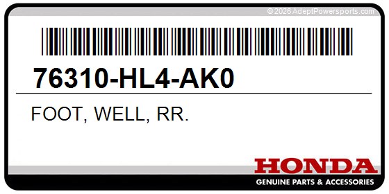 Honda 76310-HL4-AK0 Foot, Well, Rr.