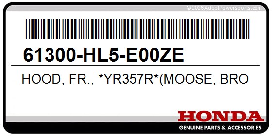 Honda 61300-HL5-E00ZE Hood, Fr., *Yr357r*(Moose, Brown, R)