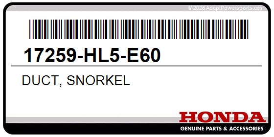 Honda 17259-HL5-E60 Duct, Snorkel